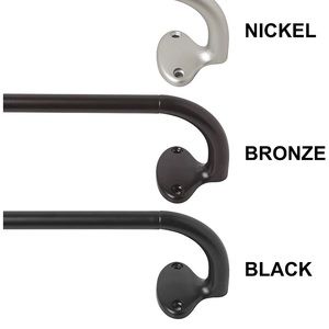 Amazon Basic 48in to 88in Curtain Rod, Black